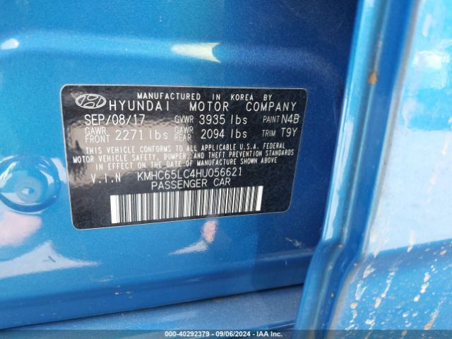 Photo 8 VIN: KMHC65LC4HU056621 - HYUNDAI IONIQ 