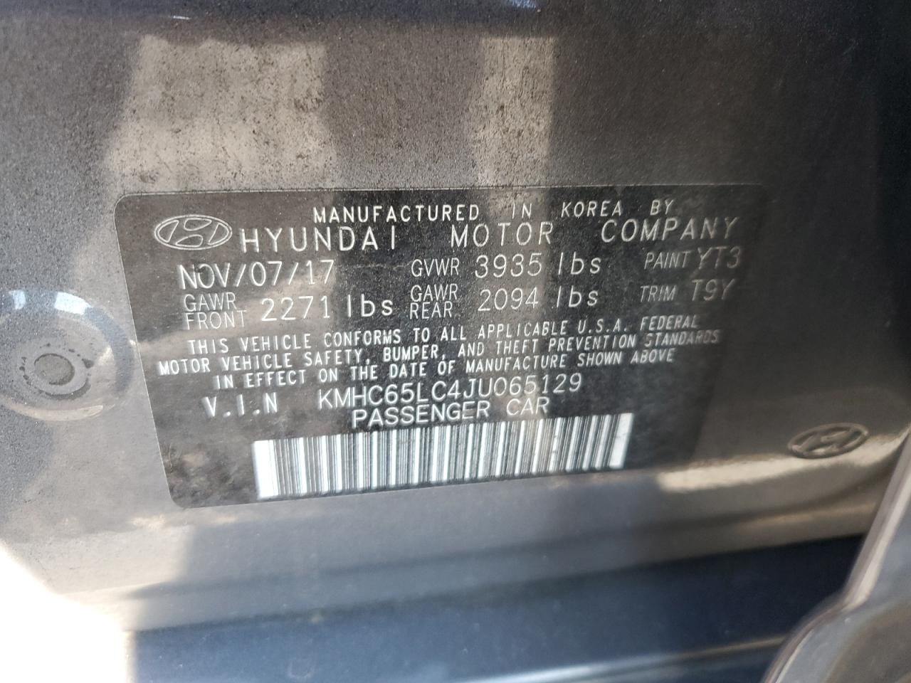 Photo 11 VIN: KMHC65LC4JU065129 - HYUNDAI IONIQ 