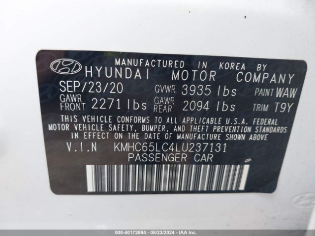 Photo 8 VIN: KMHC65LC4LU237131 - HYUNDAI IONIQ 