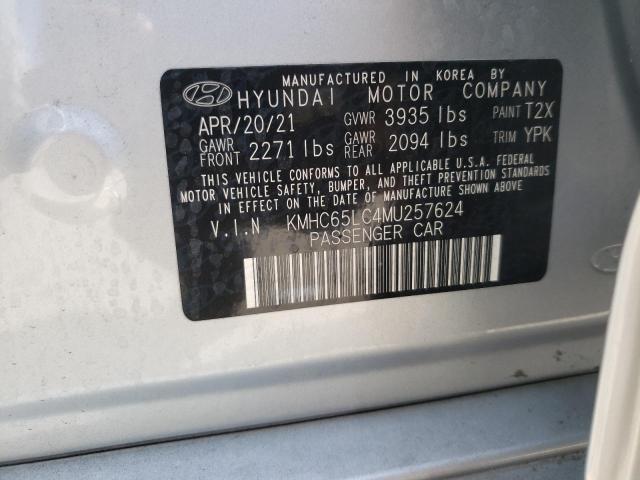 Photo 9 VIN: KMHC65LC4MU257624 - HYUNDAI IONIQ BLUE 