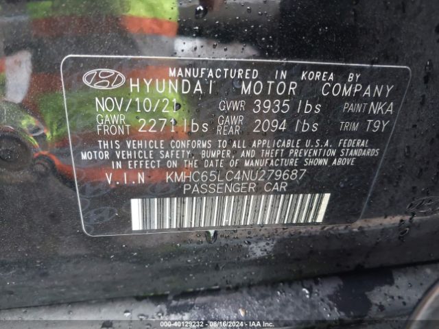 Photo 8 VIN: KMHC65LC4NU279687 - HYUNDAI IONIQ 