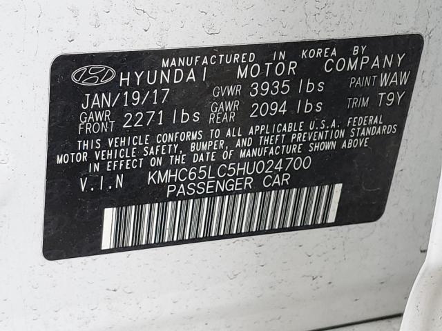 Photo 11 VIN: KMHC65LC5HU024700 - HYUNDAI IONIQ 