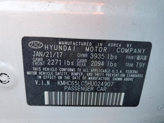 Photo 9 VIN: KMHC65LC5HU024907 - HYUNDAI IONIQ BLUE 