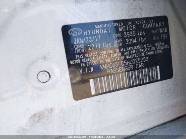 Photo 8 VIN: KMHC65LC5HU025233 - HYUNDAI IONIQ HYBRID 