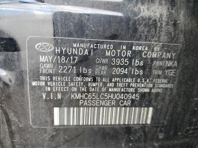 Photo 11 VIN: KMHC65LC5HU040945 - HYUNDAI IONIQ BLUE 