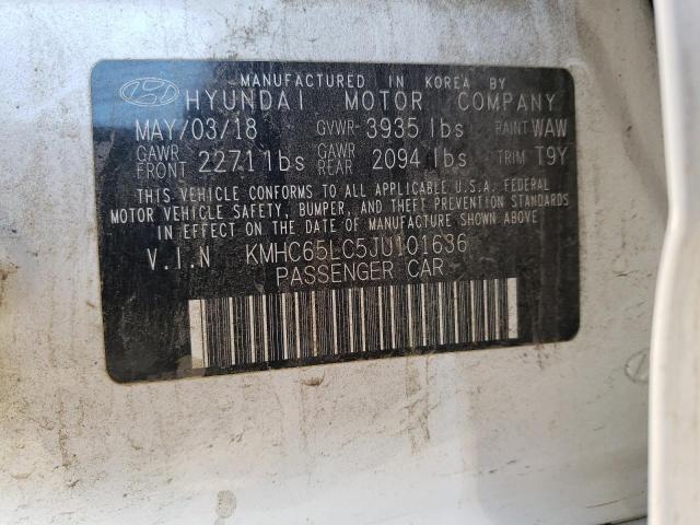 Photo 11 VIN: KMHC65LC5JU101636 - HYUNDAI IONIQ BLUE 