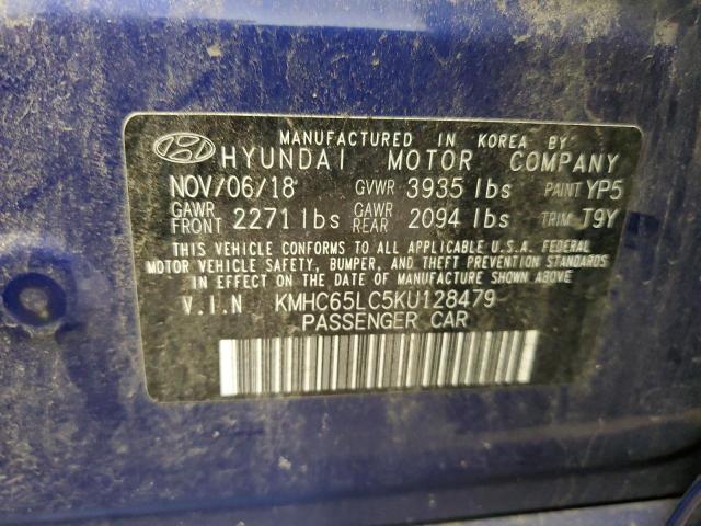 Photo 12 VIN: KMHC65LC5KU128479 - HYUNDAI IONIQ BLUE 