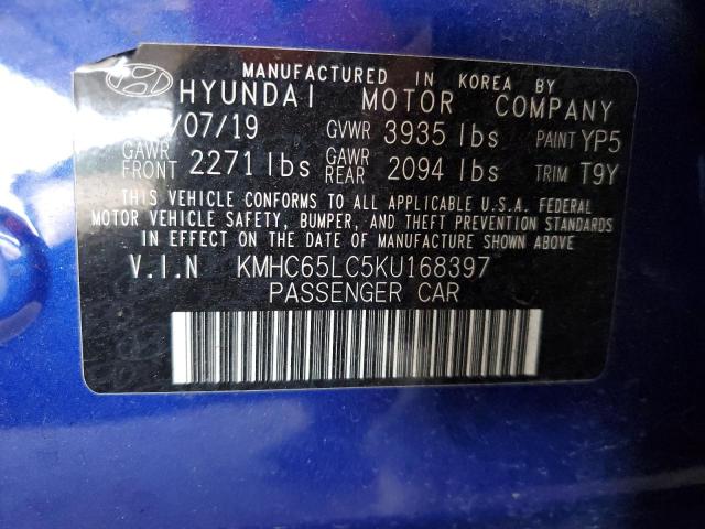 Photo 11 VIN: KMHC65LC5KU168397 - HYUNDAI IONIQ BLUE 