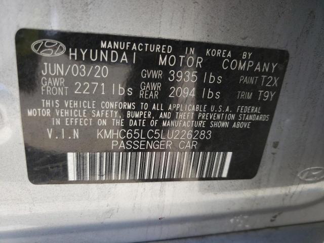 Photo 9 VIN: KMHC65LC5LU226283 - HYUNDAI IONIQ BLUE 