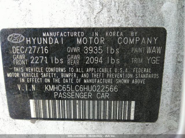 Photo 8 VIN: KMHC65LC6HU022566 - HYUNDAI IONIQ HYBRID 