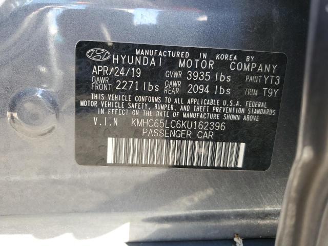 Photo 11 VIN: KMHC65LC6KU162396 - HYUNDAI IONIQ BLUE 