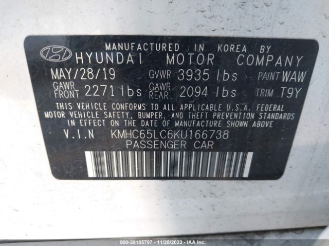 Photo 8 VIN: KMHC65LC6KU166738 - HYUNDAI IONIQ HYBRID 