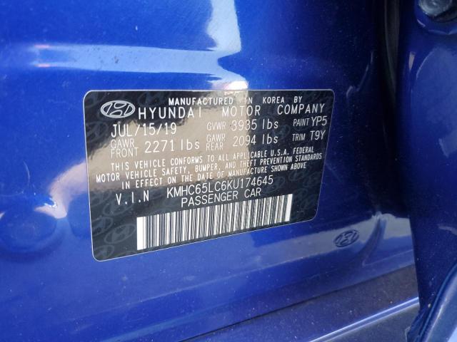 Photo 11 VIN: KMHC65LC6KU174645 - HYUNDAI IONIQ BLUE 