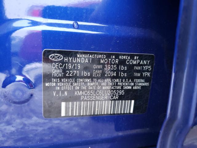 Photo 9 VIN: KMHC65LC6LU205295 - HYUNDAI IONIQ BLUE 