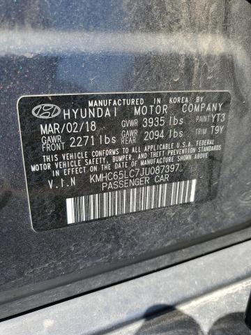 Photo 11 VIN: KMHC65LC7JU087397 - HYUNDAI IONIQ BLUE 