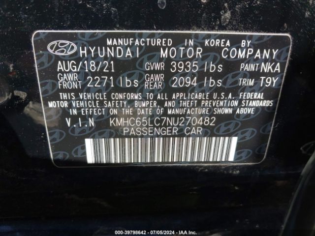 Photo 8 VIN: KMHC65LC7NU270482 - HYUNDAI IONIQ 