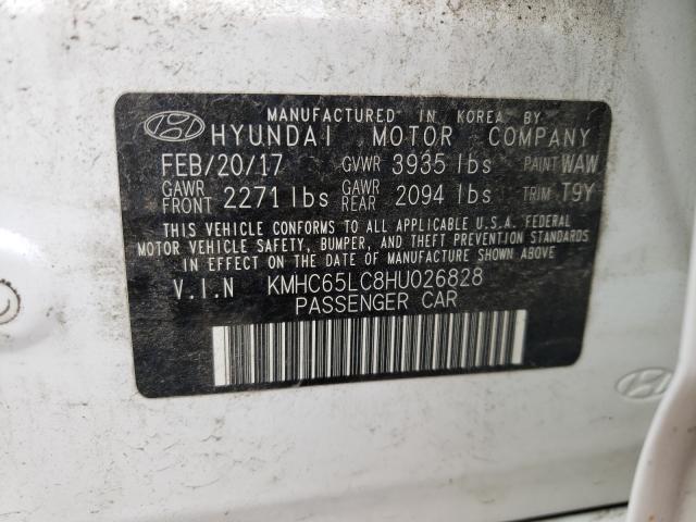 Photo 9 VIN: KMHC65LC8HU026828 - HYUNDAI IONIQ BLUE 