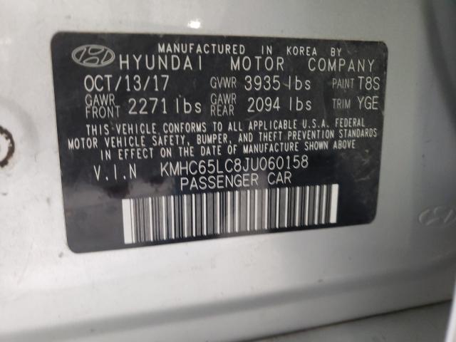 Photo 9 VIN: KMHC65LC8JU060158 - HYUNDAI IONIQ BLUE 