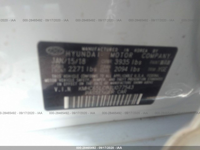 Photo 8 VIN: KMHC65LC8JU077543 - HYUNDAI IONIQ HYBRID 