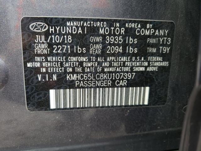 Photo 9 VIN: KMHC65LC8KU107397 - HYUNDAI IONIQ BLUE 