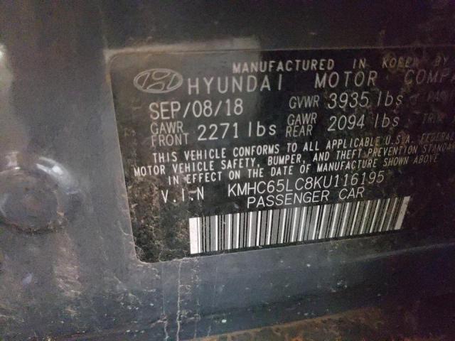 Photo 12 VIN: KMHC65LC8KU116195 - HYUNDAI IONIQ BLUE 