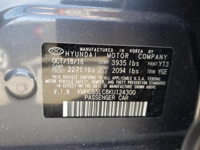 Photo 9 VIN: KMHC65LC8KU124300 - HYUNDAI IONIQ BLUE 