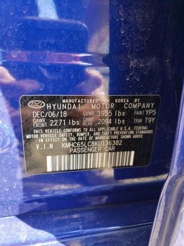 Photo 11 VIN: KMHC65LC8KU136382 - HYUNDAI IONIQ BLUE 