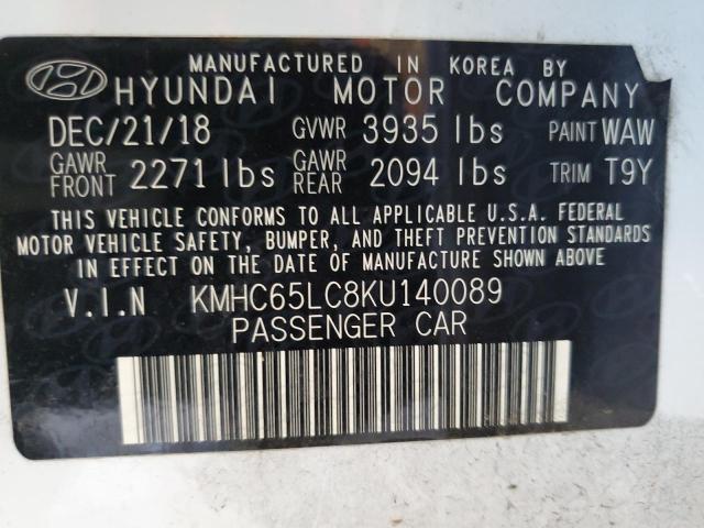 Photo 11 VIN: KMHC65LC8KU140089 - HYUNDAI IONIQ 