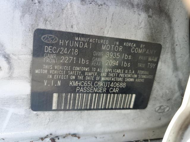 Photo 12 VIN: KMHC65LC8KU140688 - HYUNDAI IONIQ 