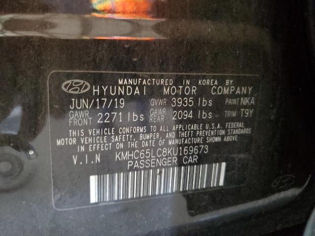 Photo 9 VIN: KMHC65LC8KU169673 - HYUNDAI IONIQ BLUE 