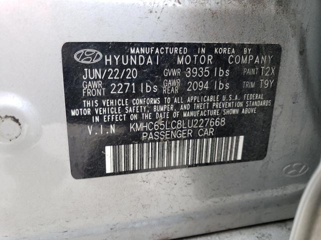 Photo 11 VIN: KMHC65LC8LU227668 - HYUNDAI IONIQ BLUE 