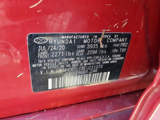 Photo 12 VIN: KMHC65LC8LU231073 - HYUNDAI IONIQ BLUE 