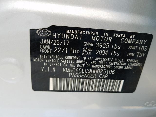 Photo 9 VIN: KMHC65LC9HU025106 - HYUNDAI IONIQ BLUE 