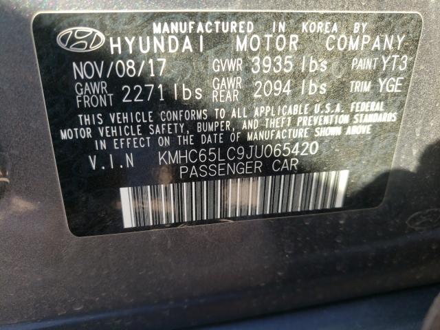 Photo 9 VIN: KMHC65LC9JU065420 - HYUNDAI IONIQ BLUE 