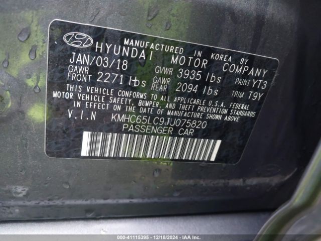 Photo 8 VIN: KMHC65LC9JU075820 - HYUNDAI IONIQ 