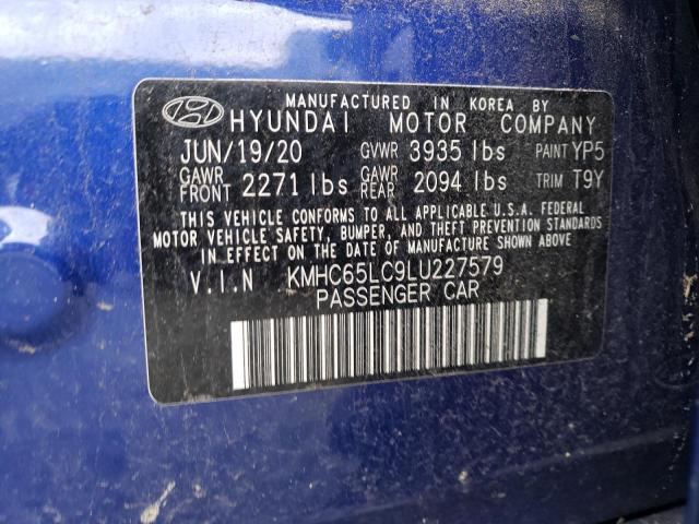 Photo 11 VIN: KMHC65LC9LU227579 - HYUNDAI IONIQ BLUE 