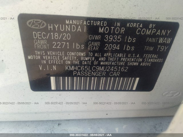 Photo 8 VIN: KMHC65LC9MU245162 - HYUNDAI IONIQ HYBRID 