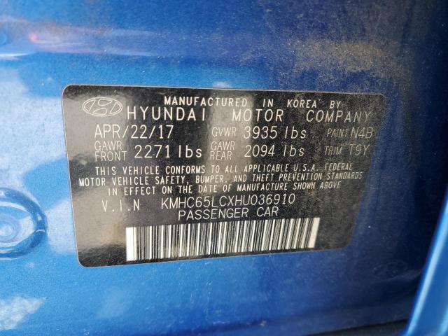 Photo 12 VIN: KMHC65LCXHU036910 - HYUNDAI IONIQ BLUE 