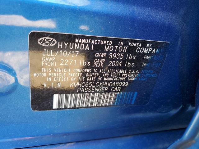 Photo 11 VIN: KMHC65LCXHU048099 - HYUNDAI IONIQ BLUE 