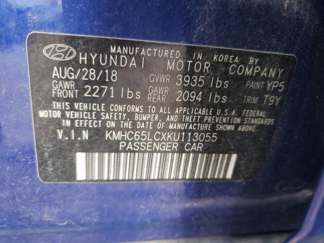 Photo 9 VIN: KMHC65LCXKU113055 - HYUNDAI IONIQ BLUE 