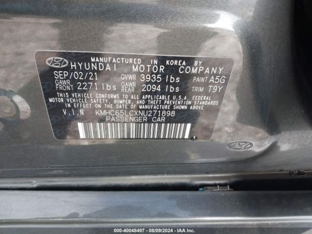 Photo 8 VIN: KMHC65LCXNU271898 - HYUNDAI IONIQ 