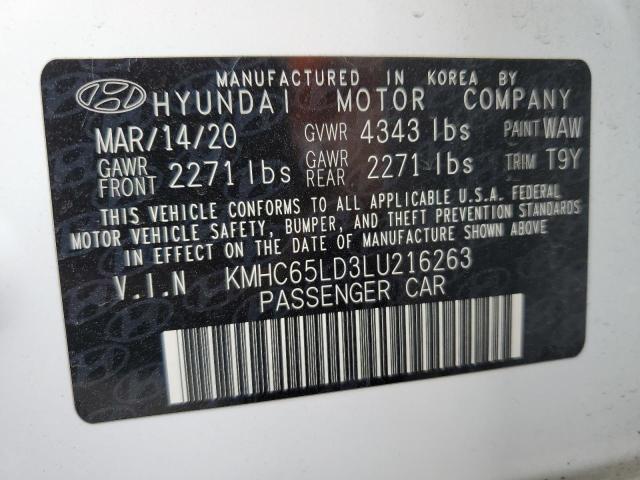 Photo 12 VIN: KMHC65LD3LU216263 - HYUNDAI IONIQ SE 