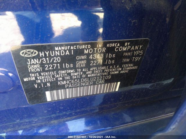 Photo 8 VIN: KMHC65LD6LU212109 - HYUNDAI IONIQ 