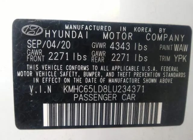 Photo 8 VIN: KMHC65LD8LU234371 - HYUNDAI IONIQ PLUG-IN HYBRID 