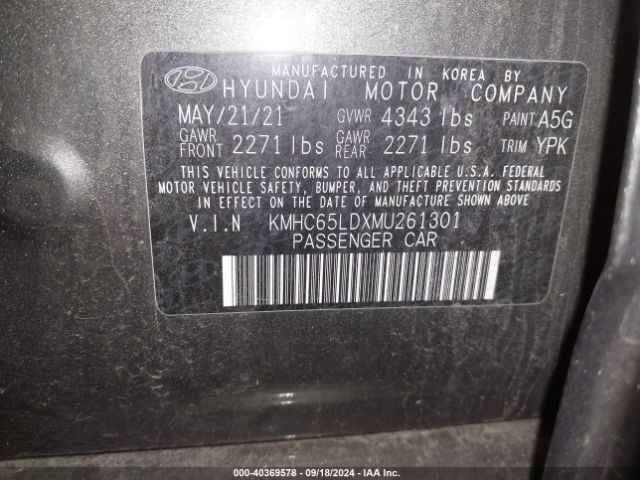 Photo 8 VIN: KMHC65LDXMU261301 - HYUNDAI IONIQ 