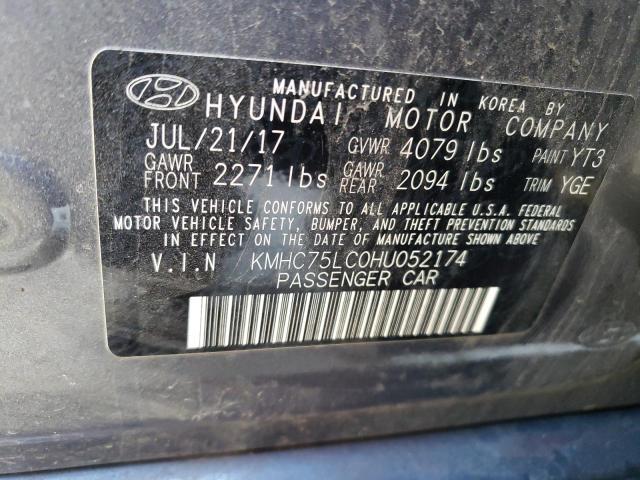 Photo 12 VIN: KMHC75LC0HU052174 - HYUNDAI IONIQ SEL 