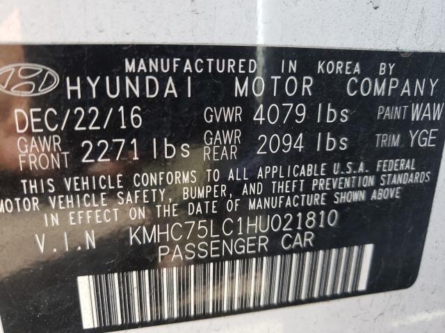 Photo 9 VIN: KMHC75LC1HU021810 - HYUNDAI IONIQ SEL 