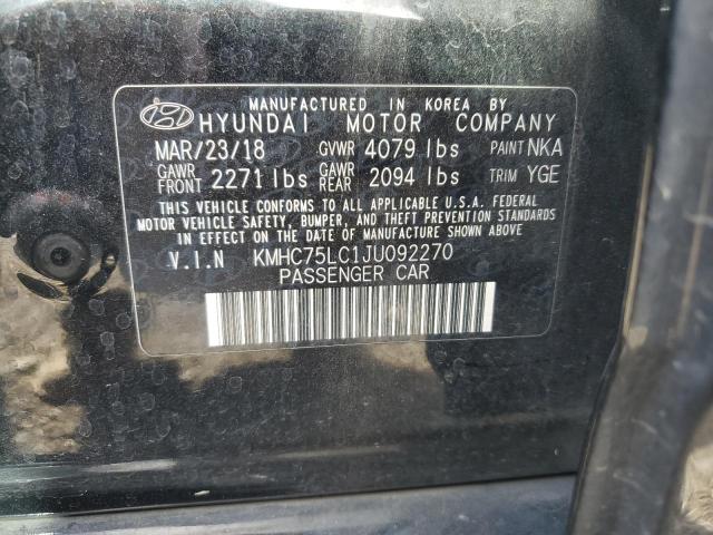 Photo 11 VIN: KMHC75LC1JU092270 - HYUNDAI IONIQ SEL 