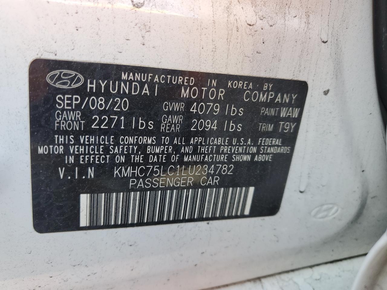 Photo 11 VIN: KMHC75LC1LU234782 - HYUNDAI IONIQ 