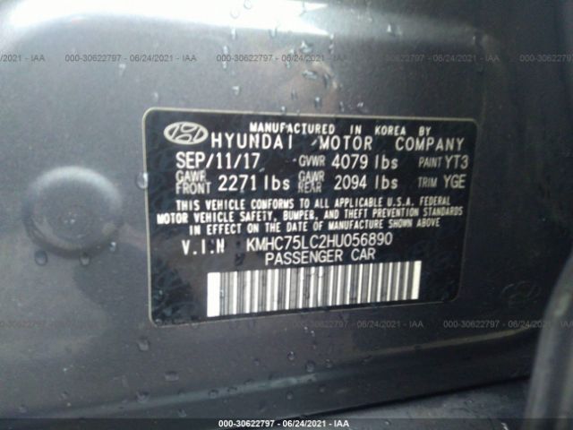 Photo 8 VIN: KMHC75LC2HU056890 - HYUNDAI IONIQ HYBRID 